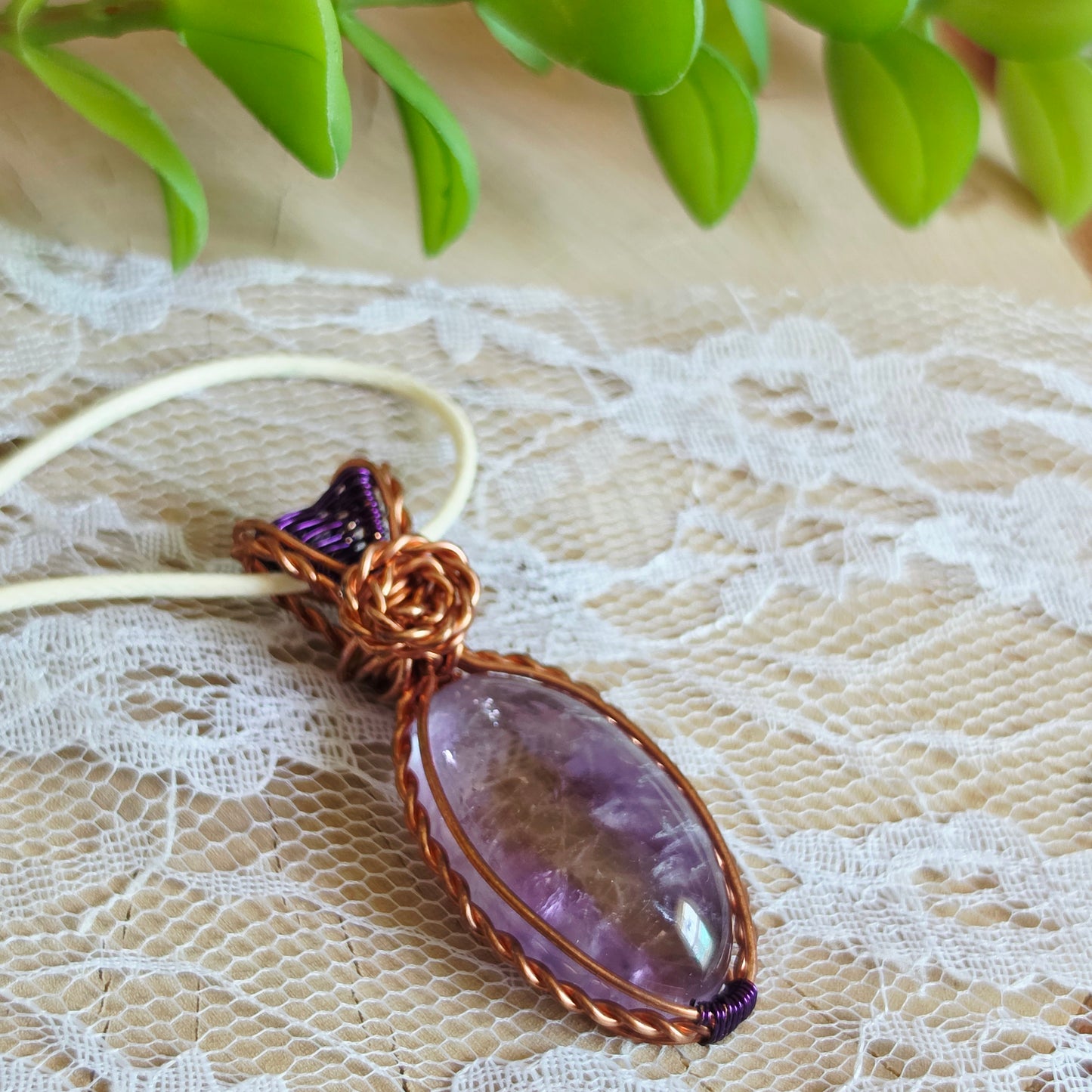 Copper Wrapped Ametrine Pendant