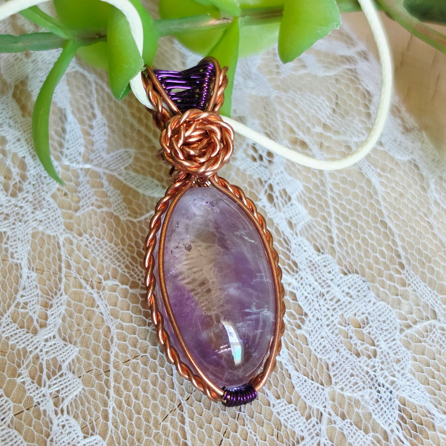 Copper Wrapped Ametrine Pendant