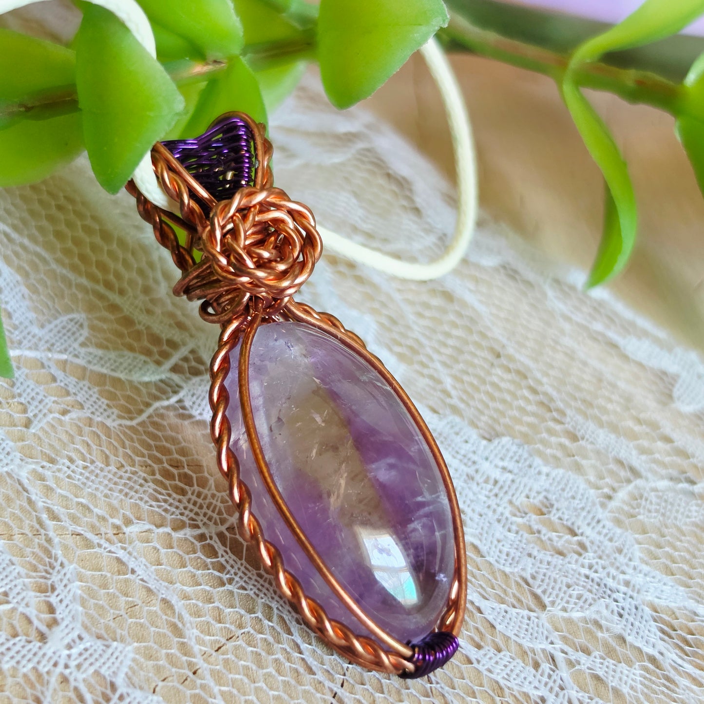 Copper Wrapped Ametrine Pendant