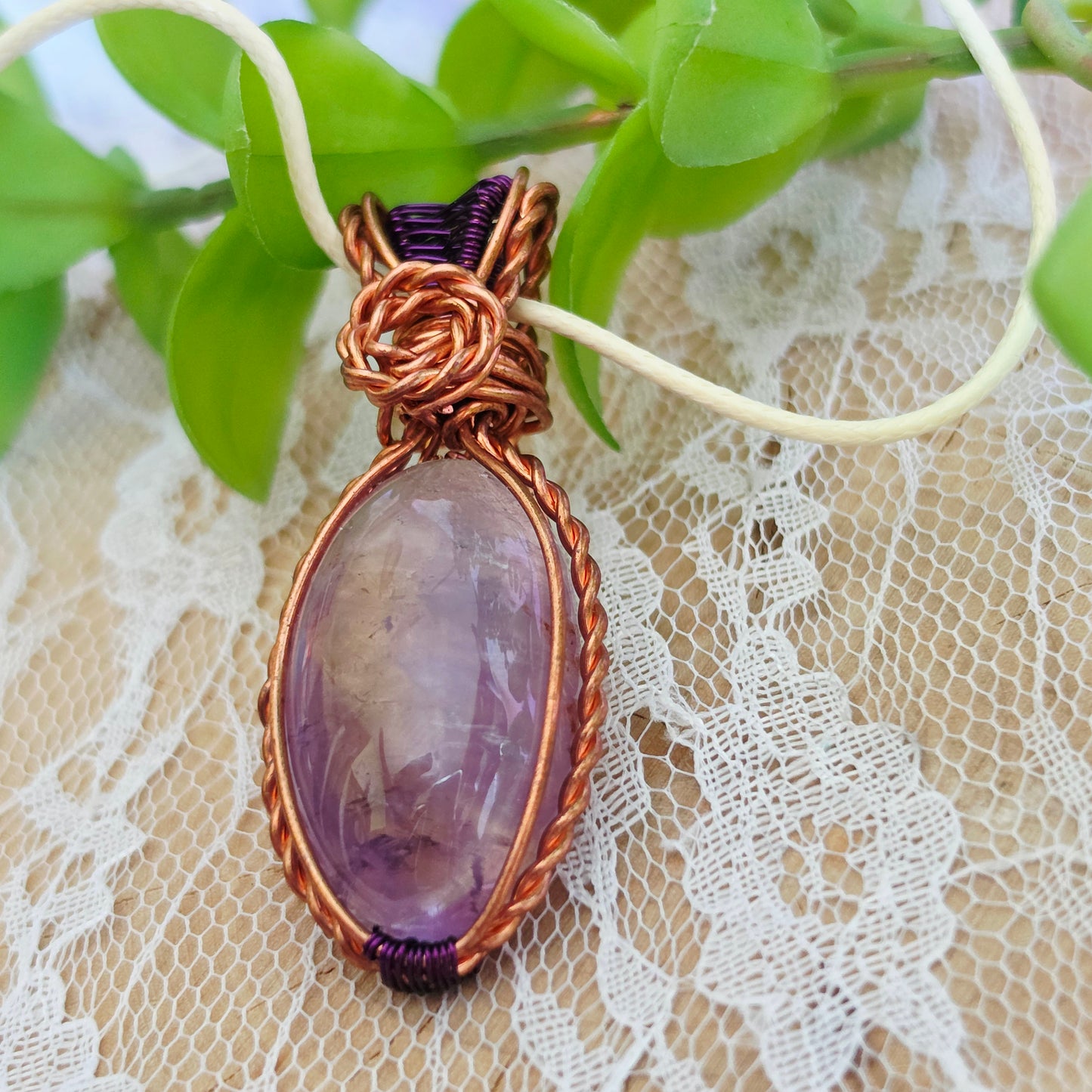 Copper Wrapped Ametrine Pendant