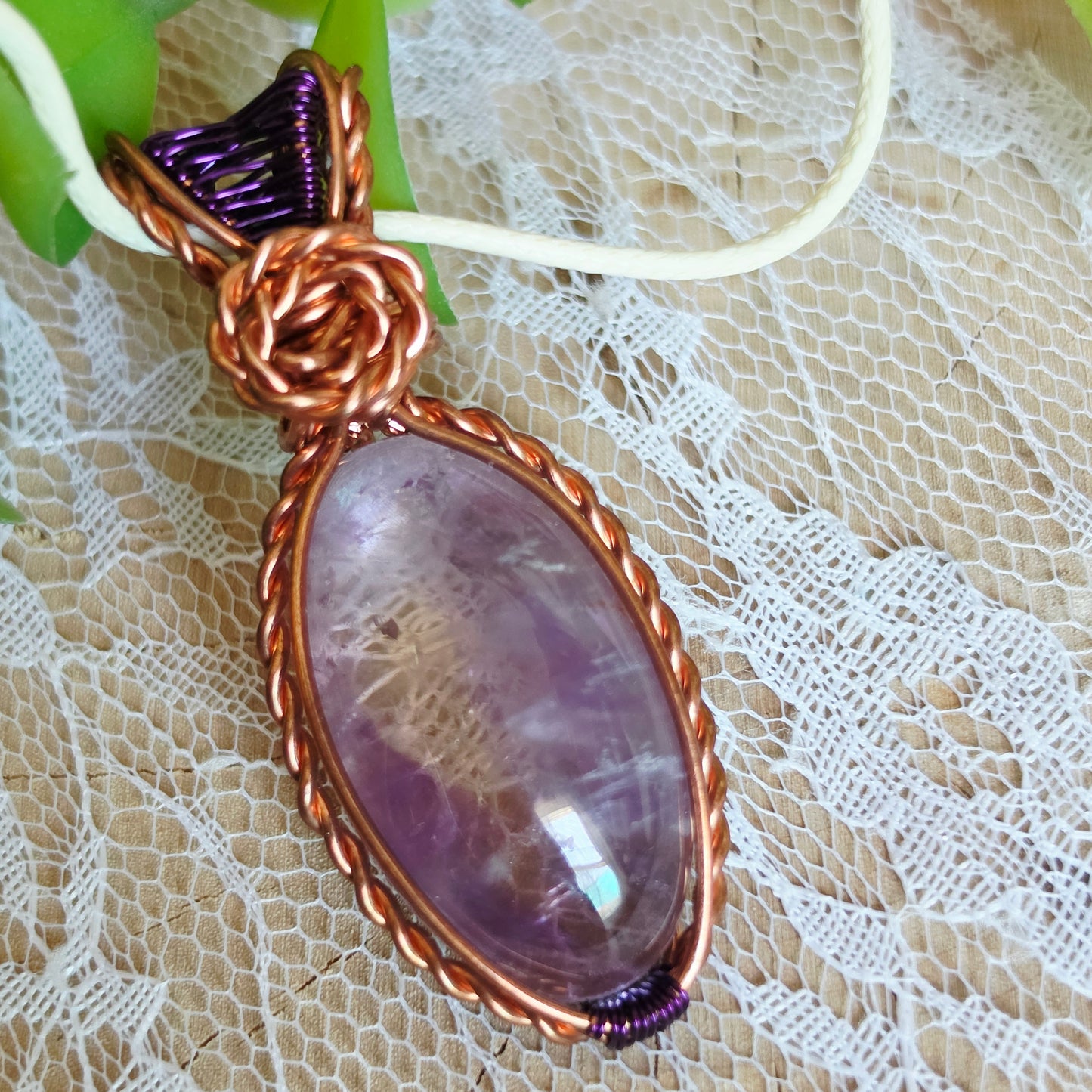 Copper Wrapped Ametrine Pendant