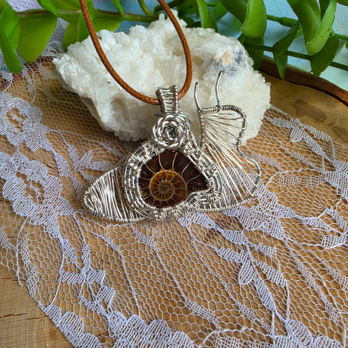Snail Ammonite Shell Pendant