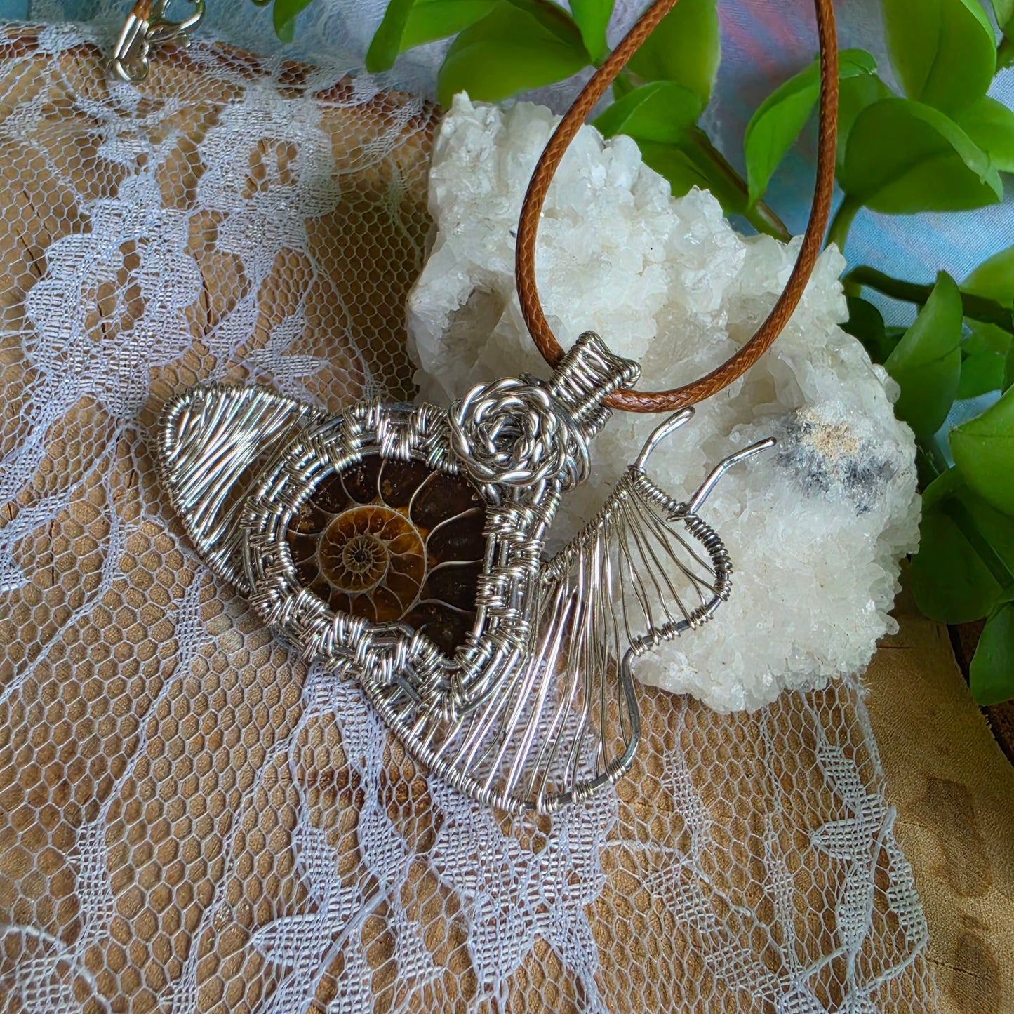 Snail Ammonite Shell Pendant