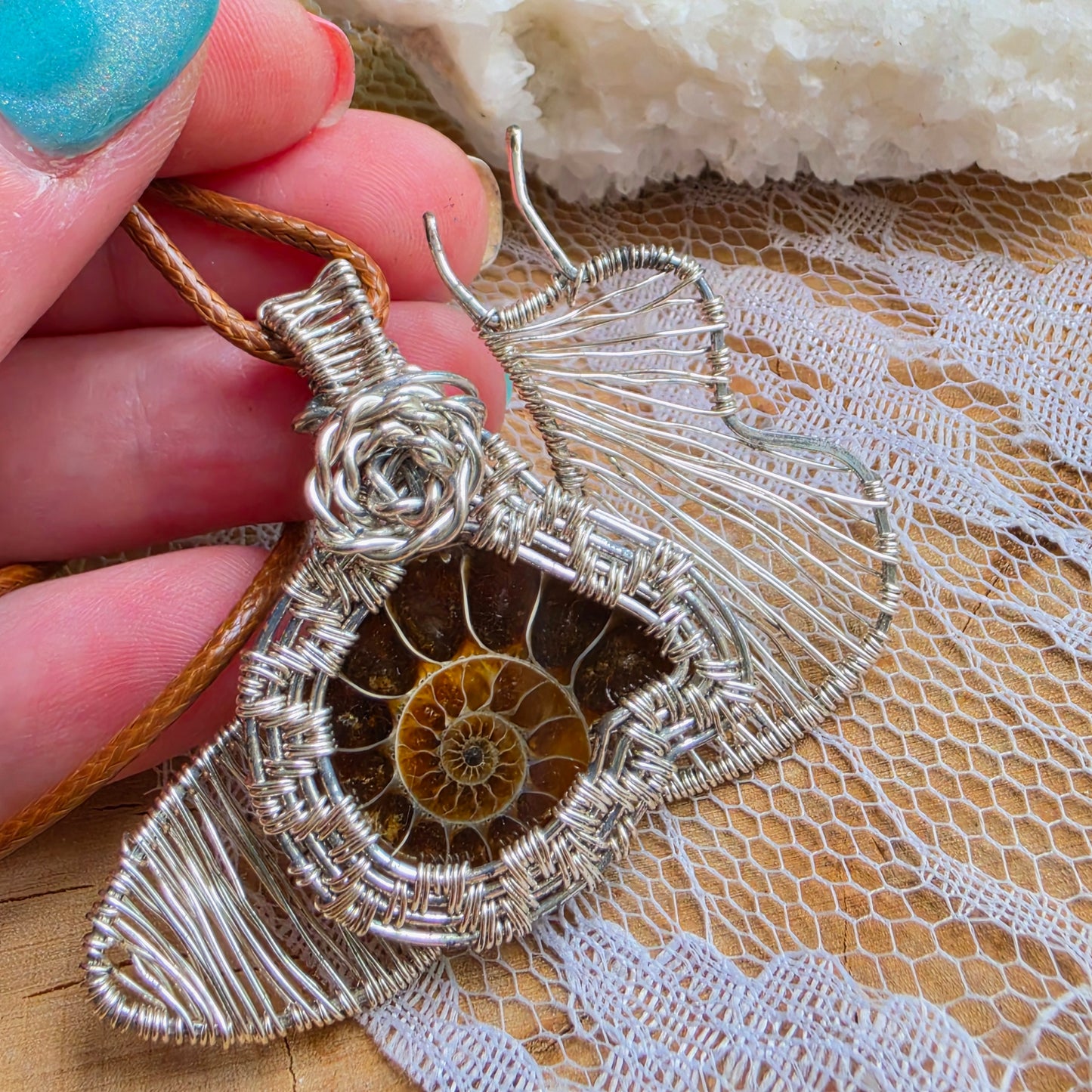 Snail Ammonite Shell Pendant