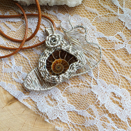 Snail Ammonite Shell Pendant