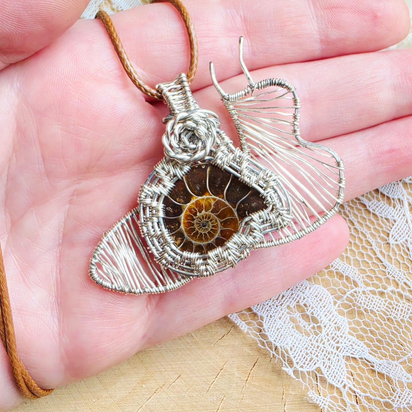 Snail Ammonite Shell Pendant