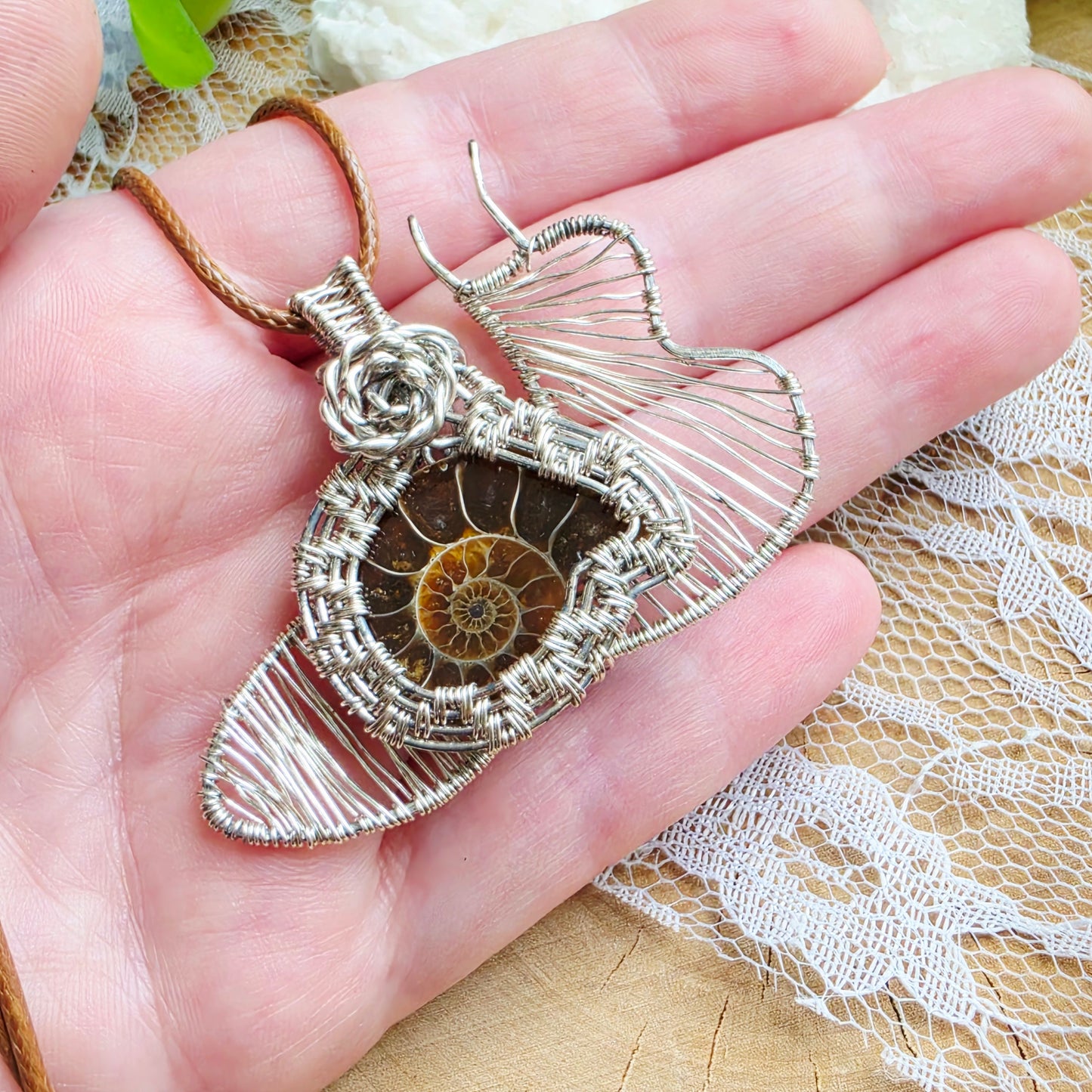 Snail Ammonite Shell Pendant