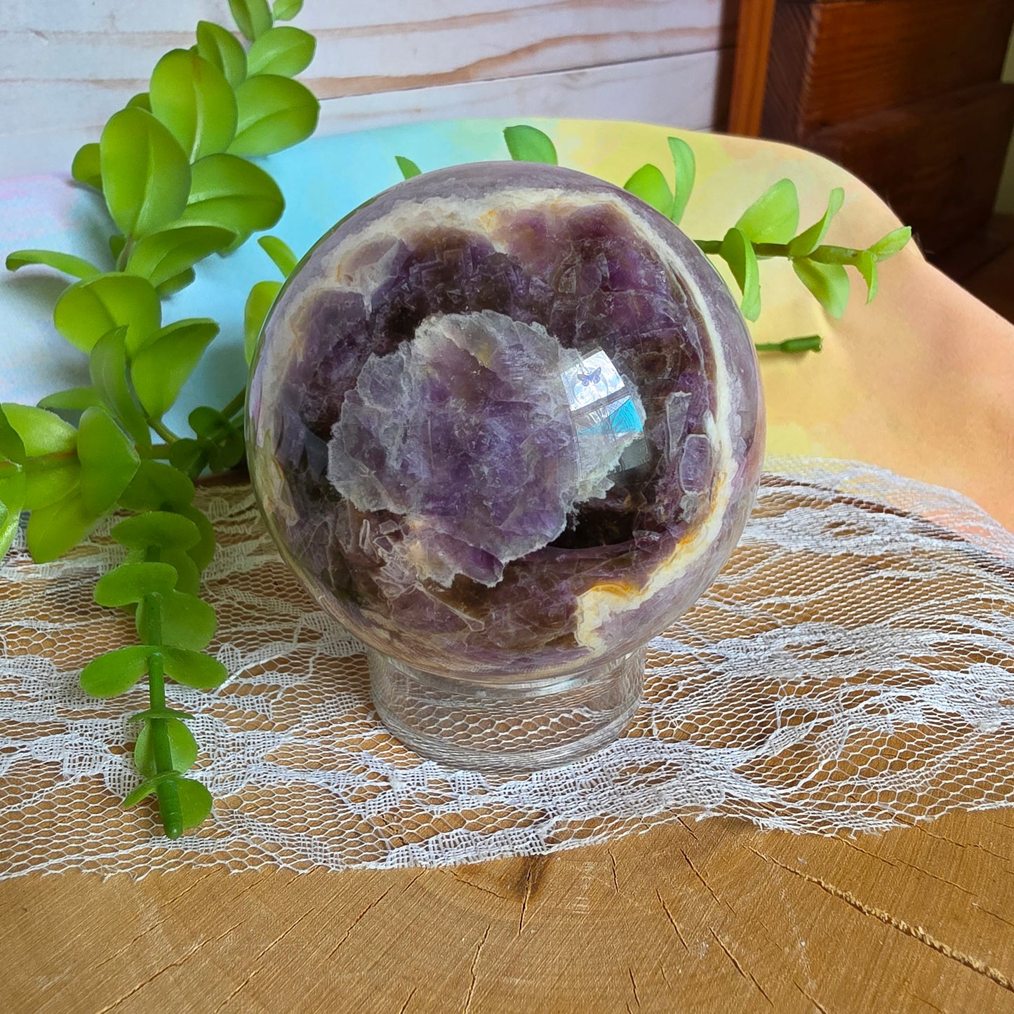 Chevron Amethyst Sphere