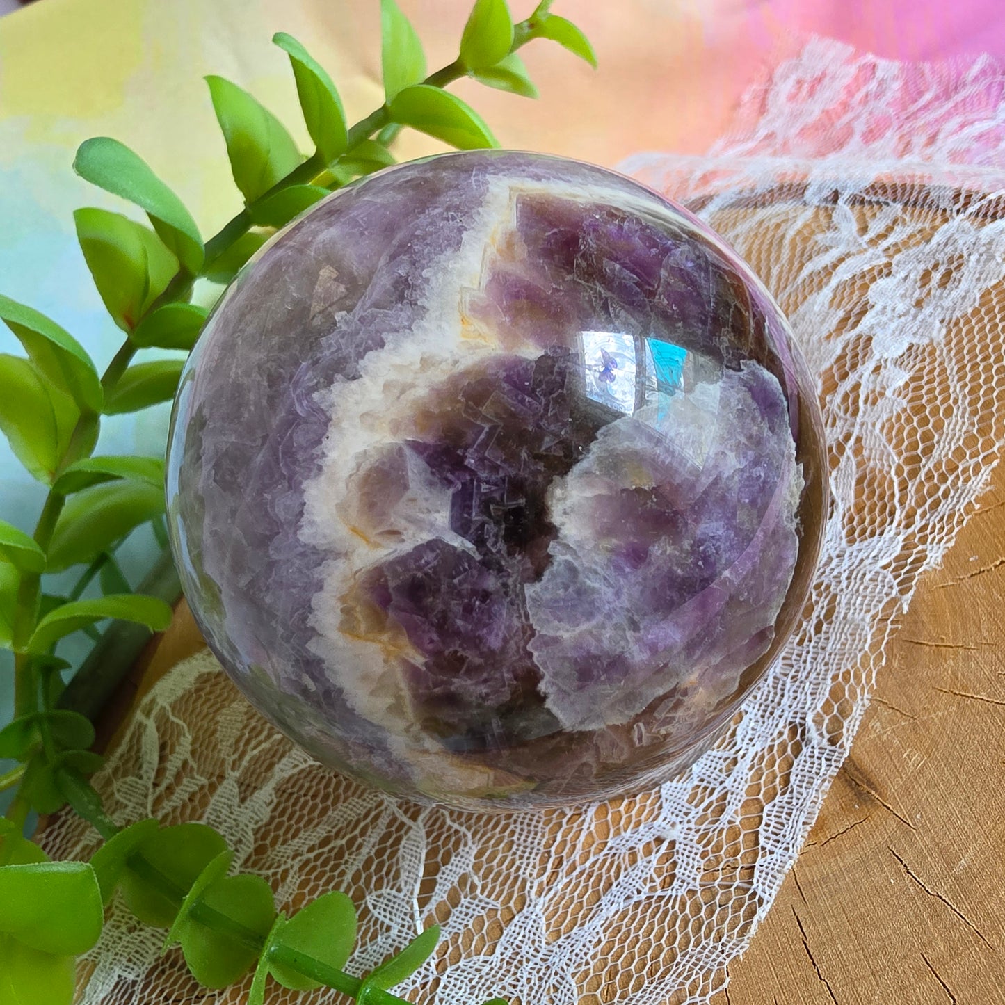 Chevron Amethyst Sphere