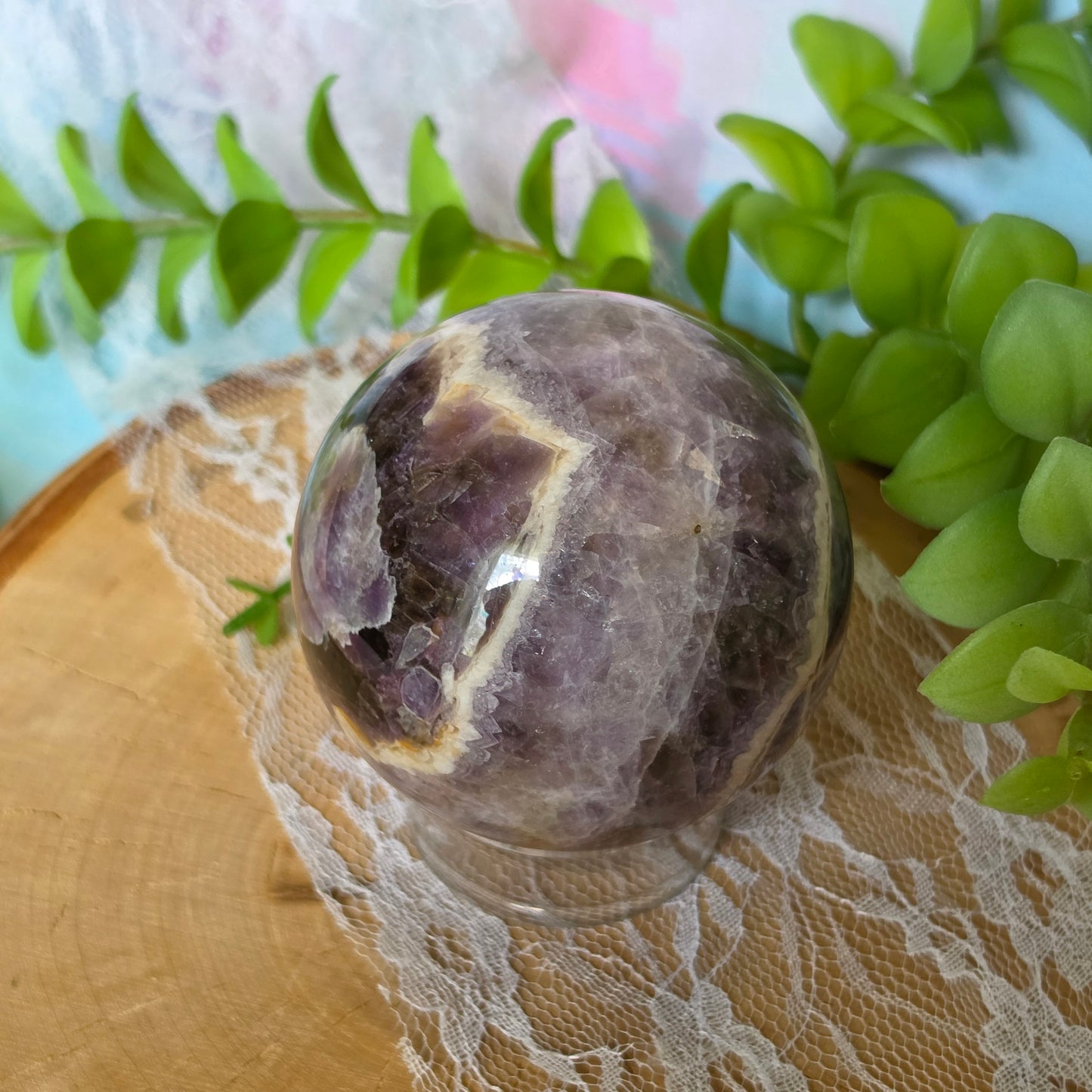 Chevron Amethyst Sphere