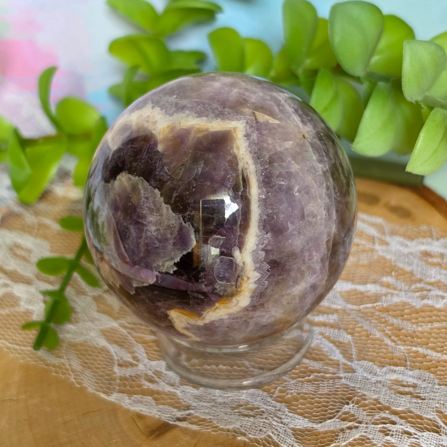 Chevron Amethyst Sphere