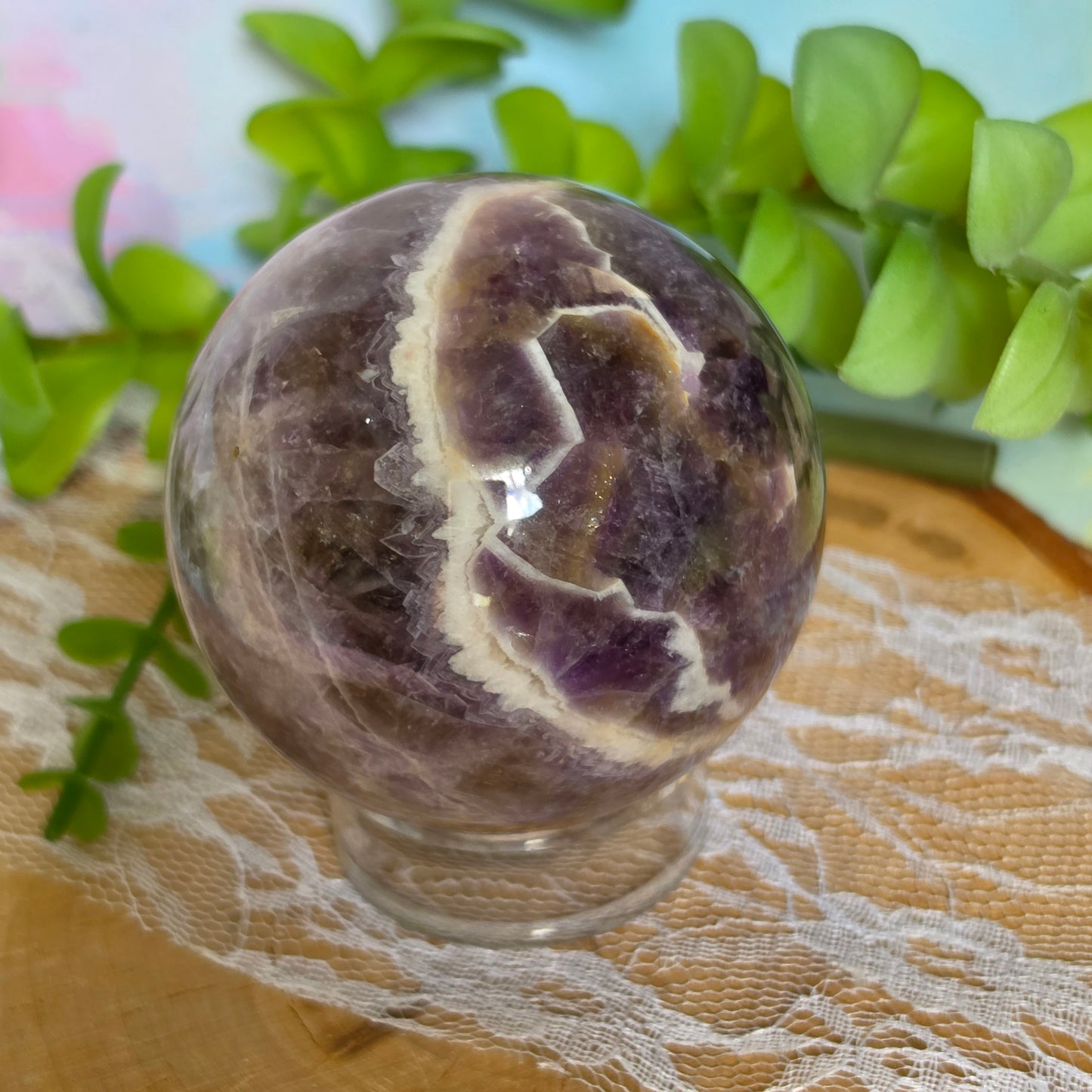 Chevron Amethyst Sphere