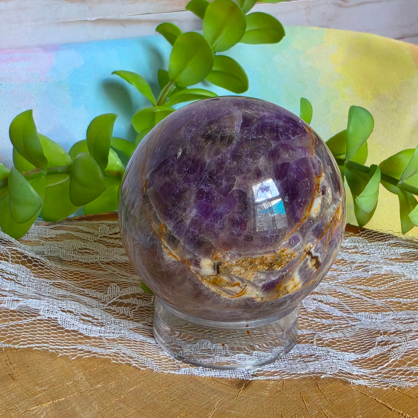 Chevron Amethyst Sphere