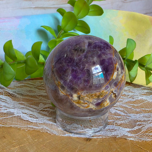 Chevron Amethyst Sphere