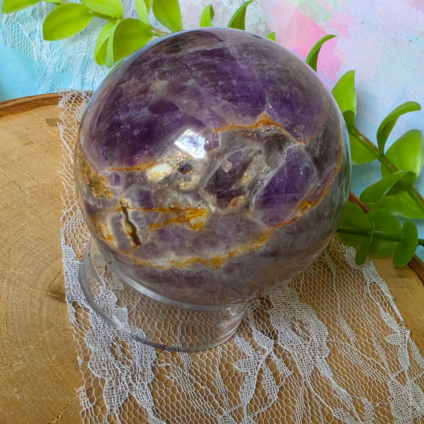 Chevron Amethyst Sphere