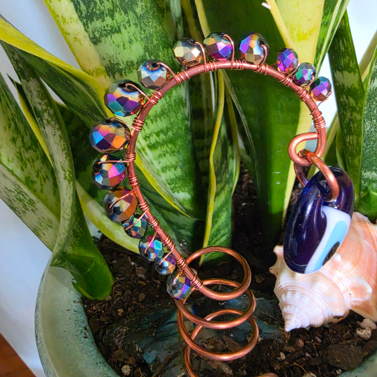 Evil Eye Copper Plant Stake