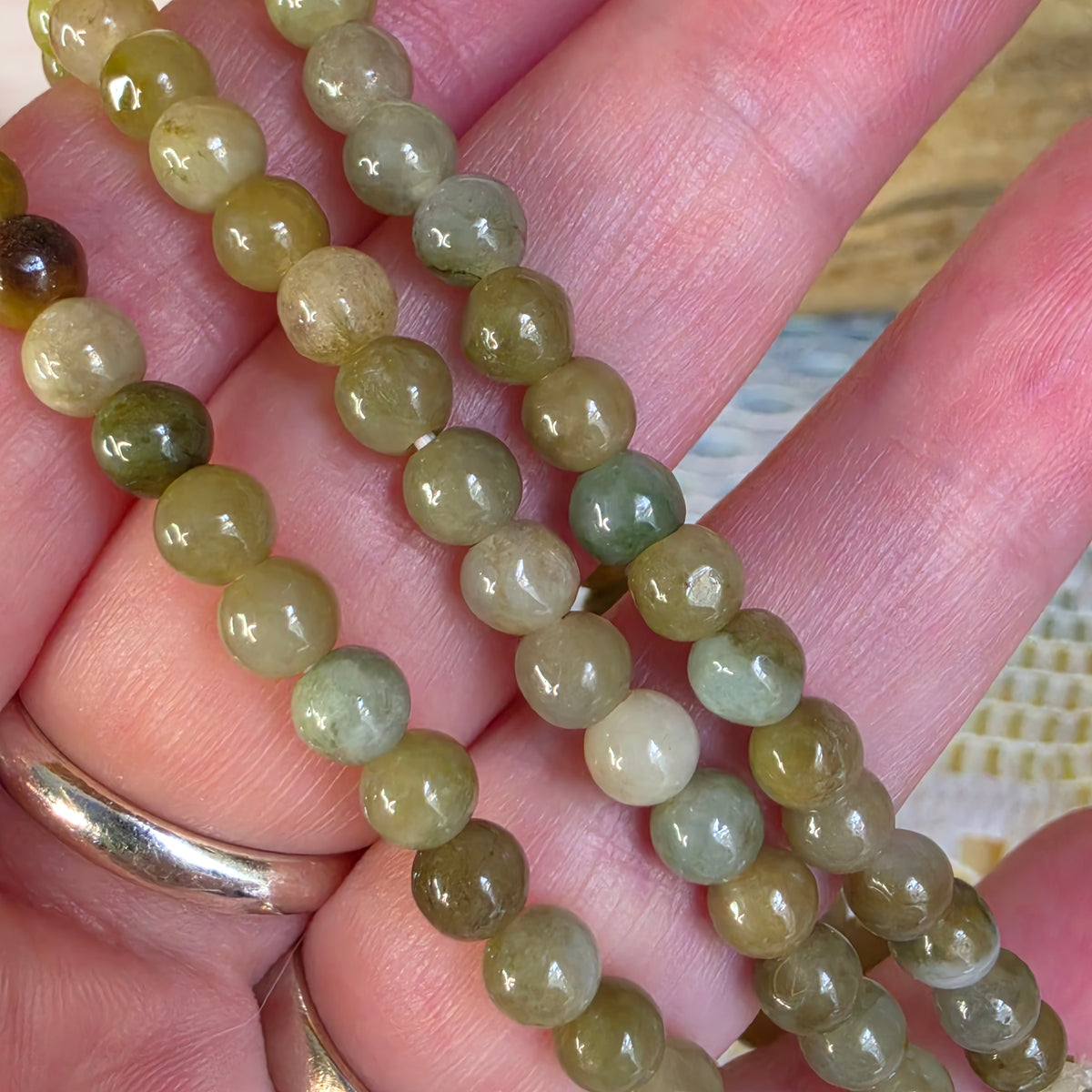 Green Jade Stretchy Bracelet