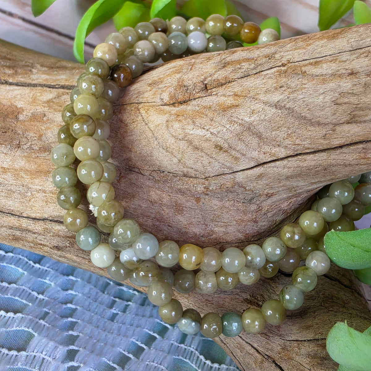 Green Jade Stretchy Bracelet