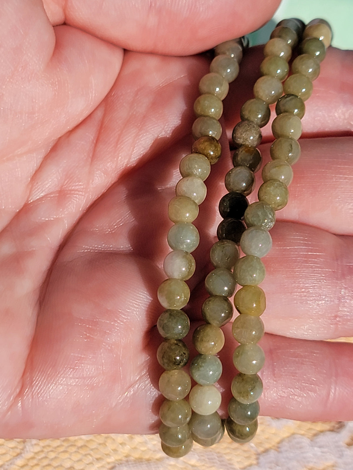 Green Jade Stretchy Bracelet