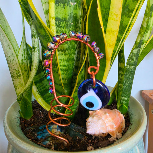 Evil Eye Copper Plant Stake
