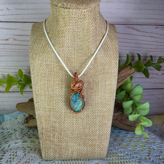 Aura Opal Doublet Copper Pendant