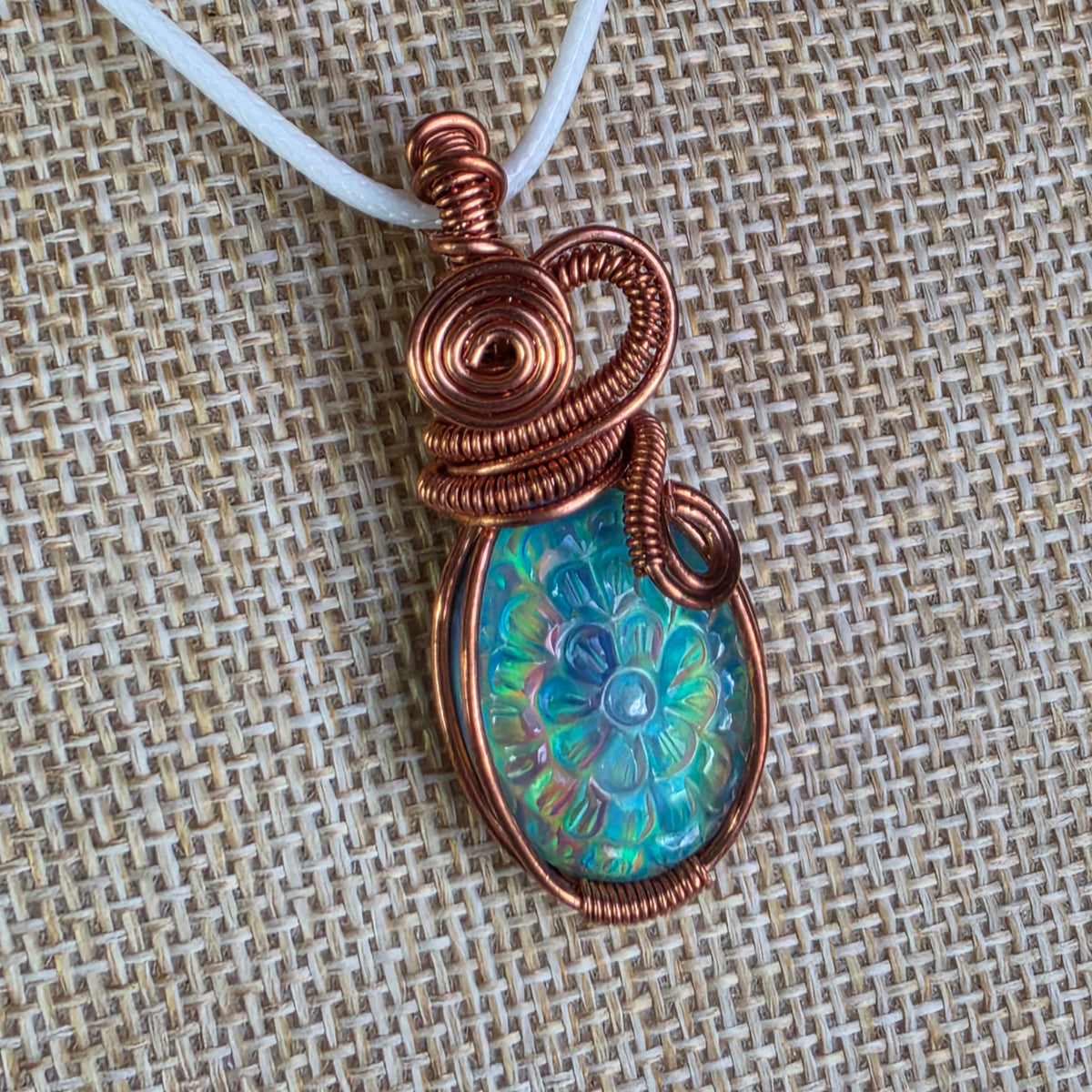Aura Opal Doublet Copper Pendant