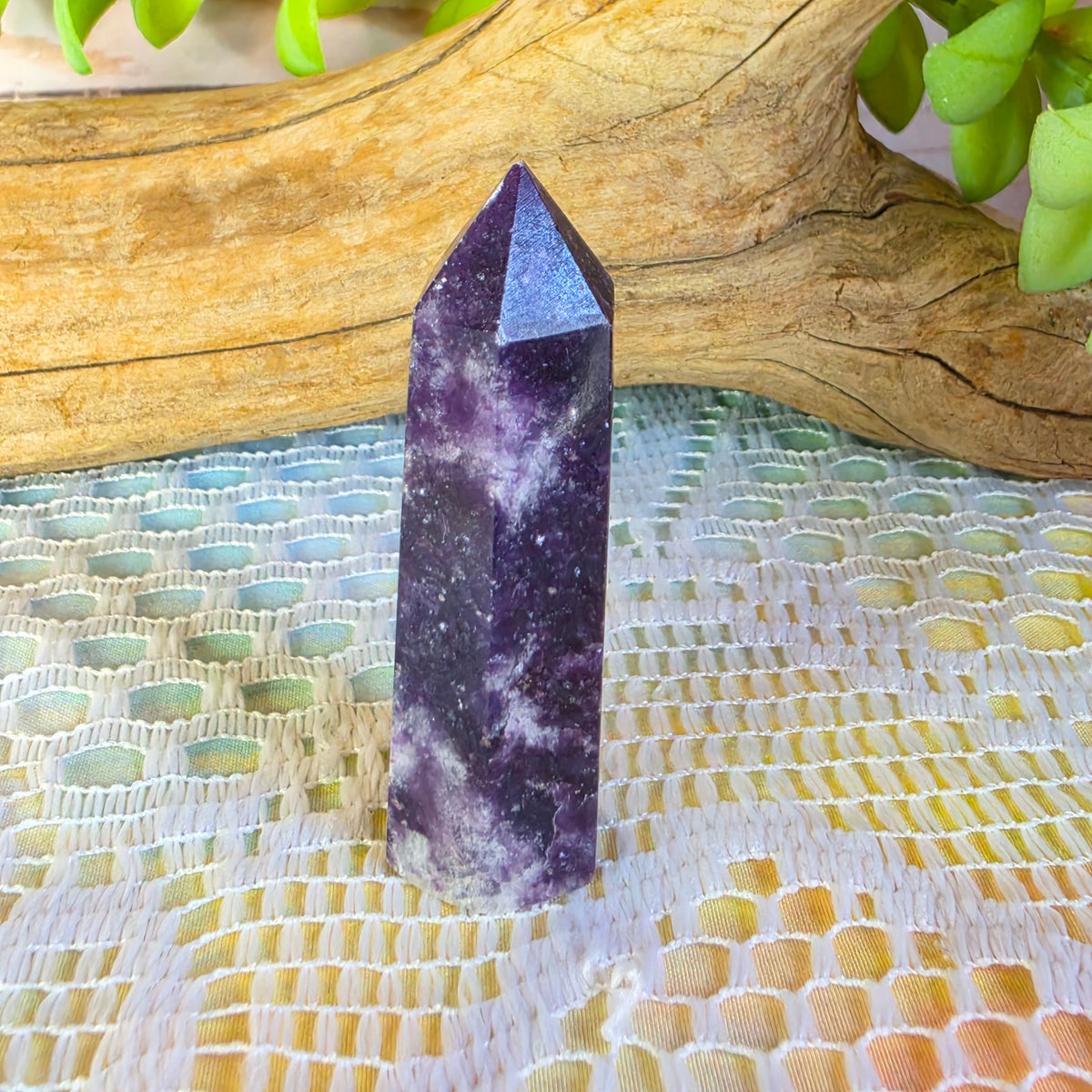 Lepidolite Crystal Tower D